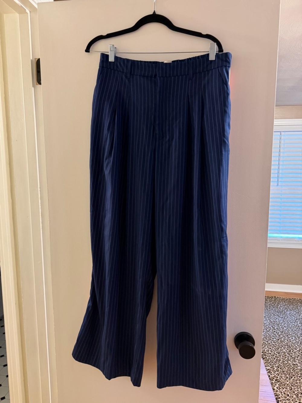 The Avery Pleated Wide Leg Trouser by Maeve Pinstripe - Picture 5 of 7